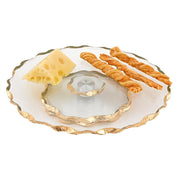 Gold Leaf Chiseled Edge Turning Platter